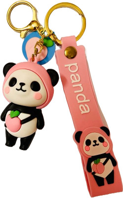 Next Gen Keychains Attractive Fisher Panda 3D silicon strap charm keychain with hook Key Chain