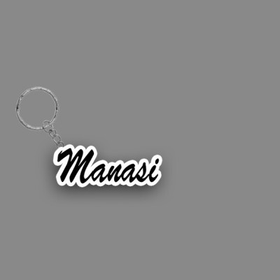 SY Gifts SYG Manasi Name Keychain White And Black Key Chain