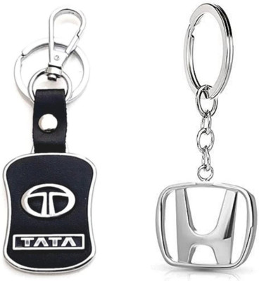 Jainsburys Combo of Tata Leather & Honda metal keychain & Best Quality Keychain Key Chain