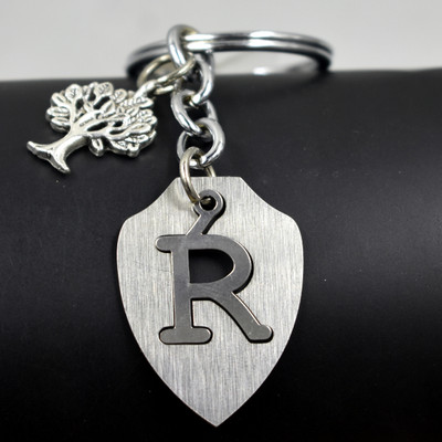 AFH English Alphabet R Letter Initial Tree of Life Charms Keychain for Men and Women Key Chain