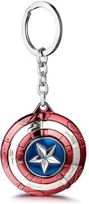 SBE Collections Avengers Captain America Rotating Shield Metal Keychain & Key Ring Key Chain