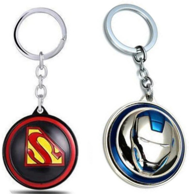 JAINSON MARTIN Combo Of Character Superman Keychain And Ironman Keychain Blue In Colour Key Chain