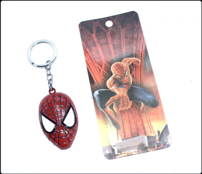 BBG BBG_Marvel Spiderman Face metal keychain in Red Colour Key Chain-A Key Chain