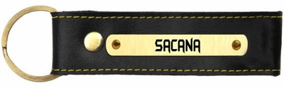 SY Gifts Sacana Name Black Leather Keychain Key Chain