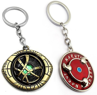 Jainsburys Combo of Doctor Eye Strange & Naruto spinning rotating keychain Key Chain