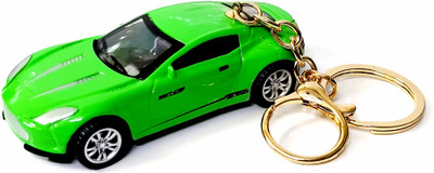 ADOREAL CAR KEYCHAIN GREEN COLOR WITH MOVABLE MOTION Key Chain