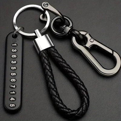 TRUJVE 1PC Anti-Lost for Keys With Phone Number Tag Metal Keychain Key Chain