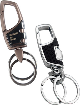 PINMORA Grey Metal Hook with Black Push Button Hook Key Chain