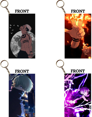 Hariyaali Enterprises LLP Jujutsu Kaisen SUKUNA ARROW INUMAKI GOJO Unique Style 4 pcs Combo Key Chain