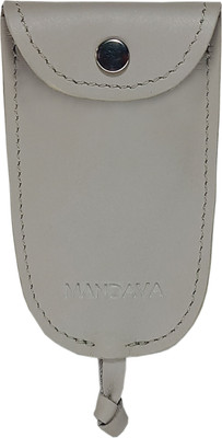 MANDAVA Genuine Leather Handmade Unisex Slim Key Pouch Key Case With Pull Strap Key Chain