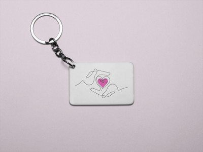 DOGAR ESSENTIALS Heart For - Printed Acrylic Keychains(Pack Of 2) Key Chain