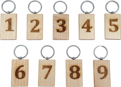 BLESSINGS 1-9 Number Wood Key Chain