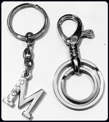 Meeko.com ALPHABET M LETTER AND HOOK KEY CHAN SET OF 2-A Key Chain