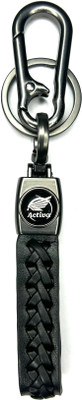 FLAMBE Activa Black Leather Design Belt Keychain Key Chain