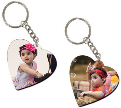 THE HATKE STORE Premium Custom Kids Photo Keychain Heart Shape For Birthday Love P4 Key Chain