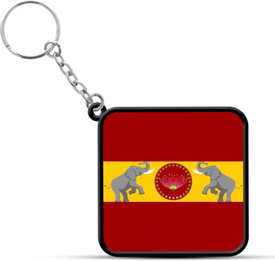 VINODHANA Vijay Keychain | TVK Flag Keychain | 01 Square shape Key Chain