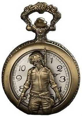 GKM PUBG/BGMI Analog Antique Pocket Watch Keychain for gifting Key Chain