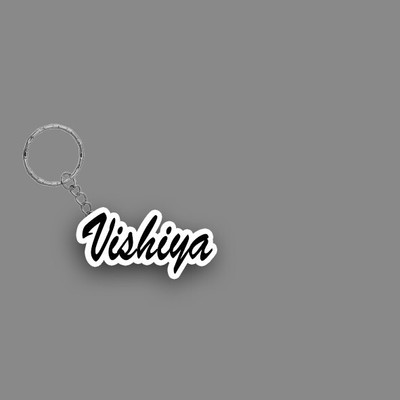 SY Gifts SYG Vishiya Name Keychain White And Black Key Chain