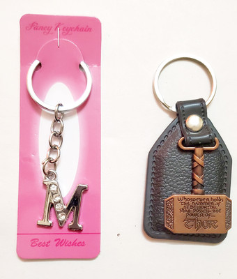 ShopTalk Leather Thor with M letter Key Chain