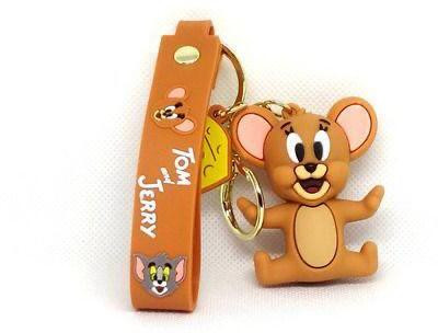 SHRI JI Classic Jerry Keychain Jerry Figure with Strap and Cheese Charm Key Chain