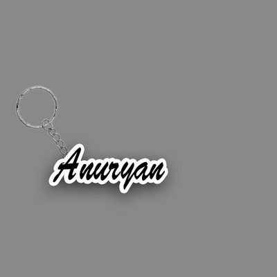 SY Gifts SYG Anuryan Name Keychain White And Black Key Chain