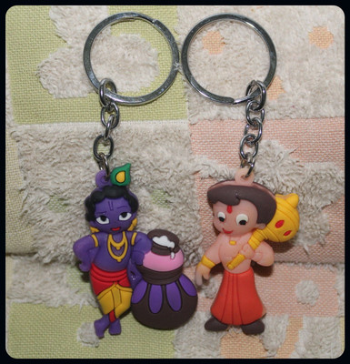 MAG BEE PVC Bal krishna kanhaiya and chota bheem combo-Premium Key Chain