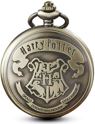 RV Mart Harry Potter Hogwarts Crest Pocket Watch Metal Keychain Key Chain Key Ring Key Chain