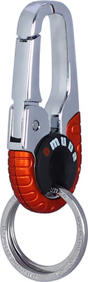 Techpro Omuda Premium Hook Locking Heavy Metal key ring for Bikes,Cars M- 3755 Orange Key Chain