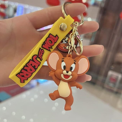 Vadhavan 3D Jerry Keychain Soft Silicone Keyring Wristband Strap For Car Bike Key Chain
