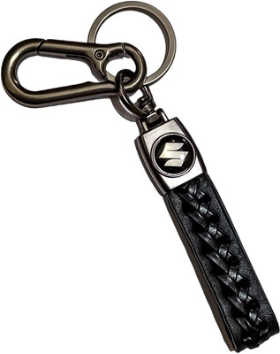 BBG FK_Metal Carabiner Locking Hook SUZUKI Home & Car Single Ring Unisex (Black) Key Chain