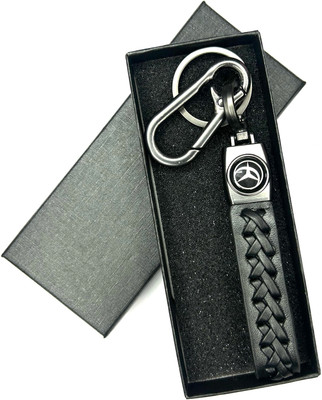 FLAMBE mercedes Black Leather Design Belt Keychain Key Chain