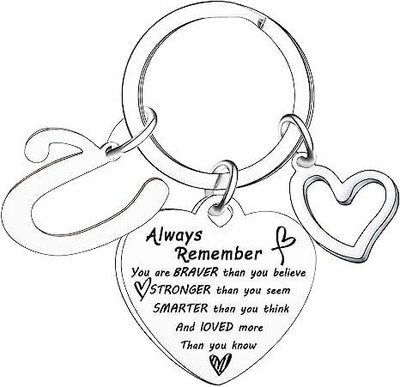 Artisans Crafted U – Heart Keychain with Initial Letter_Inspirational Gifts Key Chain