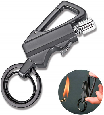 ASTOUND Convenient And Durable Pocket Size Keyring Lighter Cigarette Lighter-Black Pocket Lighter(Black)
