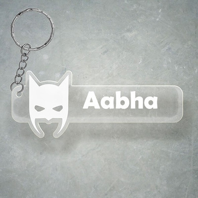 SY Gifts D2 Batman Keychain With Aabha Name Key Chain