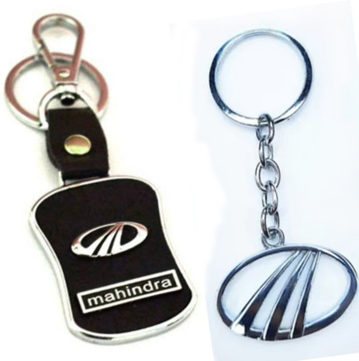 JAINSON MARTIN Combo of Mahindra logo Metal & Mahindra Leather Hook Keychain Key Chain