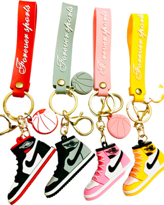 GKM 3D Jordan Shoes combo set keychain with hook & strap keychain Key Chain