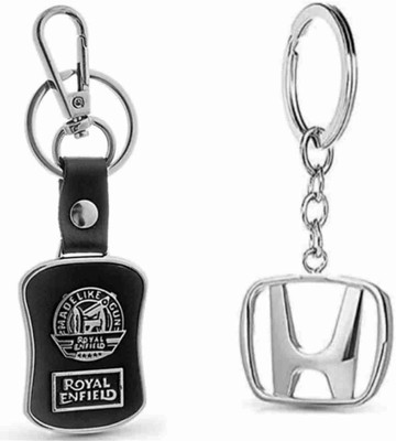 AravFashion Royal Enfield leather keychain & Honda metal keychain Key Chain