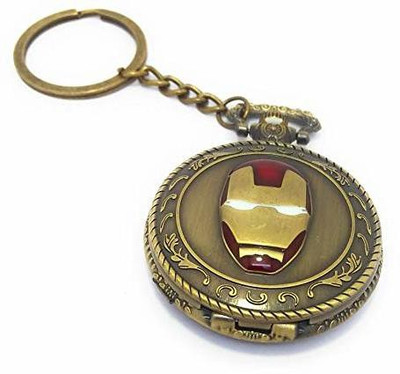 n v p Antique Iron man Pocket Watch Key Chain with Key Ring Men & Women Gift Key Chain Key Chain