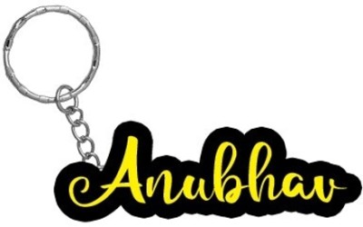 SY Gifts Anubhav Name Black Yellow Name Keychain Key Chain