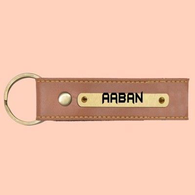 SY Gifts SYG Aaban Name Vegan Leather Keychain Key Chain