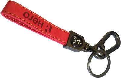 HERO Multifunctional Car and Home Red Genuine Leather Key Rings for Men Women Key Chain