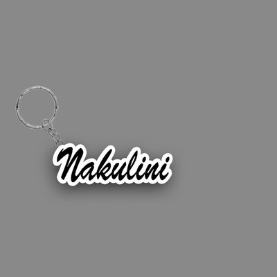 SY Gifts SYG Nakulini Name Keychain White And Black Key Chain