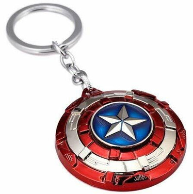 ZYZTA Captain America Star Shield Design Key Chain with Rotating Centre , Pack of 1 Key Chain