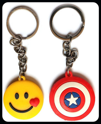 Meeko.com Smiley & Captain America rubber bike 03w-KC Key Chain