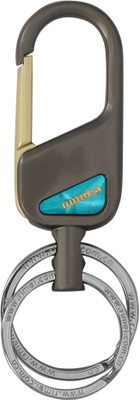 Techpro Omuda Premium Hook Locking Heavy Metal key ring for Bikes,Cars M- 8014 Sky Blue Key Chain