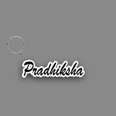 Prihit NEW_BBG Pradhiksha Name Keychain White And Black Key Chain