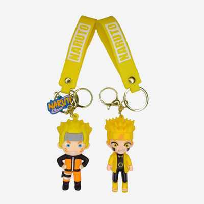 GVMart Naruto 3D ANIME Keychain Combo pack of 2| Yellow & Orange Style Key Chain