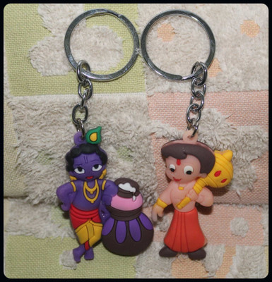 MAG BEE PVC Bal krishna kanhaiya and chota bheem combo-kC113-Premium Key Chain