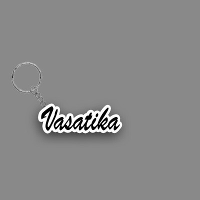 SY Gifts SYG Vasatika Name Keychain White And Black Key Chain