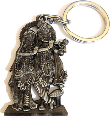 MISMIL Double Sided Bhagwan Radha Krishna grey colour Metal Key Chain